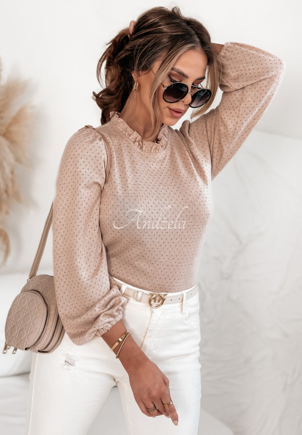 Bluse mit Cut-Out Lovely Outfit Beige