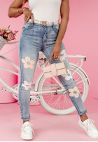 Hose Jeans w kwiaty Floral Fantasia Hellblau