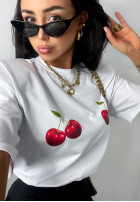 T-Shirt z nadrukiem Cherrissima Weiß