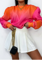 Sweatshirt z efektem ombre Color Dripping pomarańczowo-Rosa