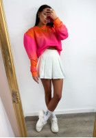 Sweatshirt z efektem ombre Color Dripping pomarańczowo-Rosa