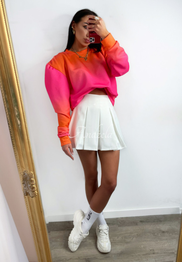 Sweatshirt mit Ombre-Effekt La Milla Color Dripping orange-rosa