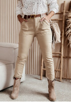 Spodnie jeansowe z paskiem Dreams And Desires beżowe