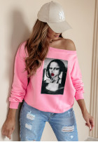 Sweatshirt oversize z nadrukiem Mona Lollipop Rosa