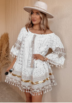 Koronkowa Bluse Kleid im spanischen Stil boho Lagoon Serenade Ecru