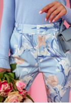 Eleganckie Hose w kwiaty Blossom Radiance Blau