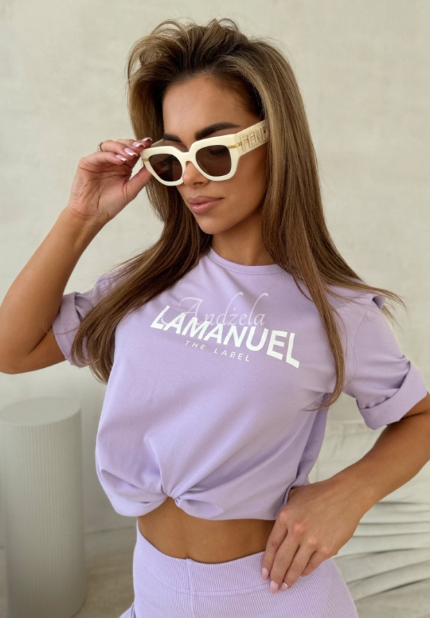 T-Shirt mit Print La Manuel After Lilafarben