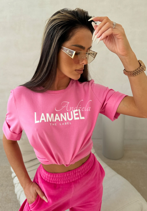 T-Shirt mit Print La Manuel After Rosa