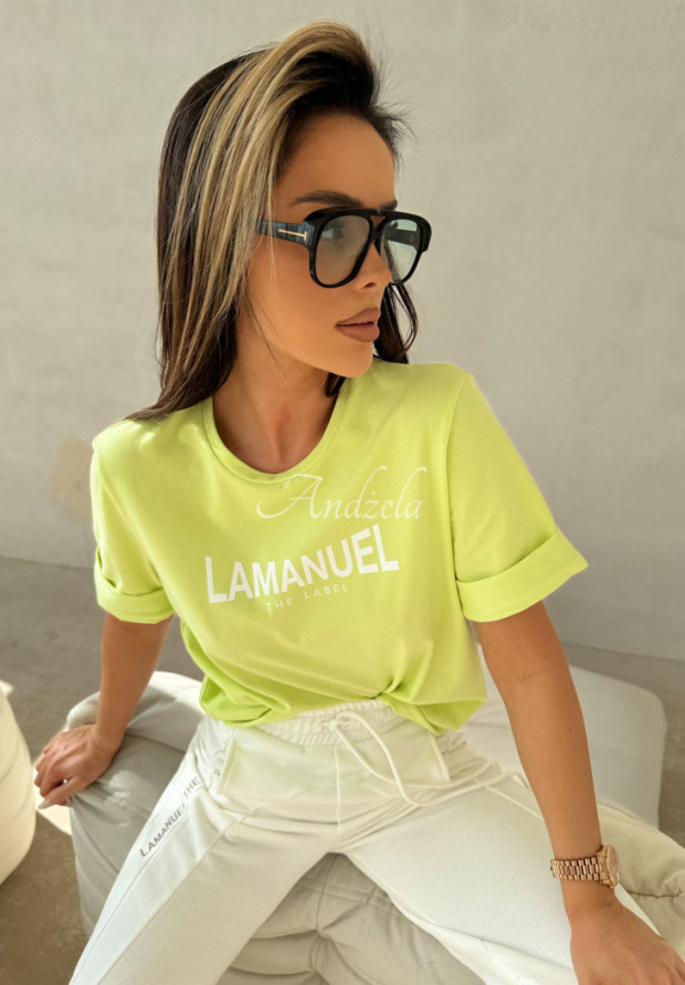 T-Shirt mit Print La Manuel After Limette