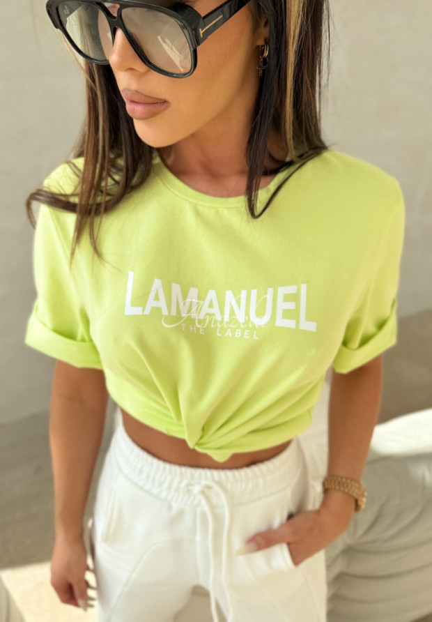 T-Shirt mit Print La Manuel After Limette