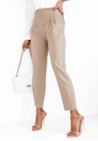 Material Hose w paski Decide To Be Yourself Beige