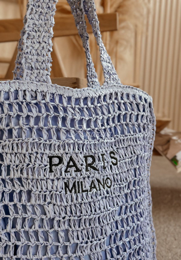 Geflochtene Tasche Paris Milano Blau