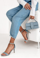 Jeans Sandalen na szpilce Feminine Touch Blau