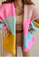 Krótki Cardigan oversize Vibrant Vibes różowo-Gelb