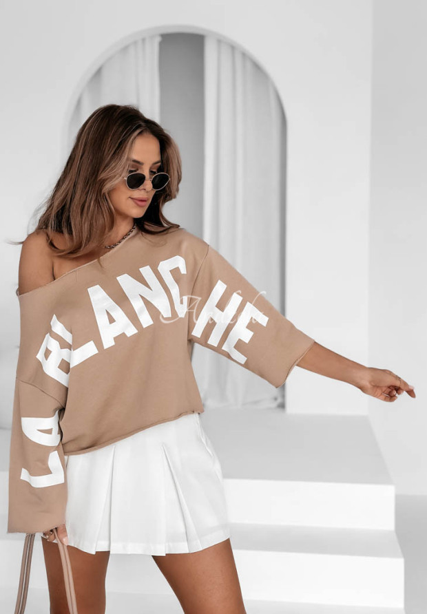 Oversize Sweatshirt mit Print La Blanche Camel
