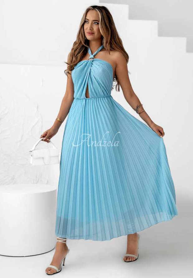 Plissiertes Kleid More Powerful Blau