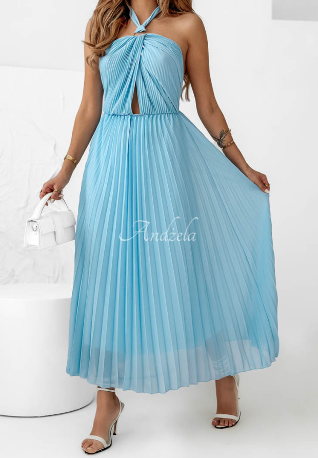 Plissiertes Kleid More Powerful Blau