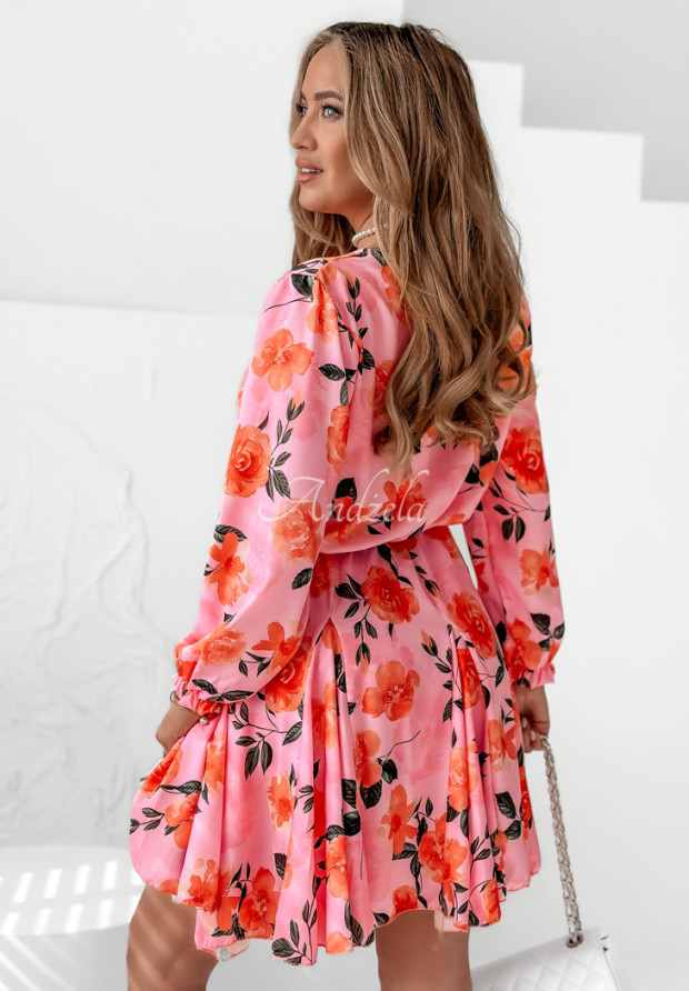 Kleid mit Blumenmuster Roselle Rosa
