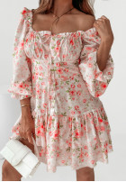 Sukienka Kleid im spanischen Stil w kwiaty Enchanted Blooms biało-Rosa