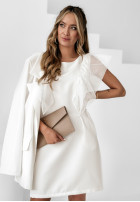 Sukienka z tiulowymi rękawkami Enchanting Veil biała