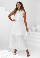 Plisowana Kleid z falbankami The Fine Trend Weiß