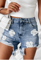 Jeans Shorts z kwiatami Bloom Culture Blau