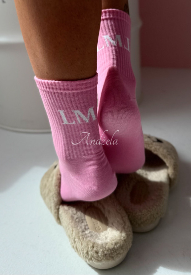 Socken mit Aufschrift La Manuel Boss Rosa