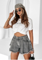 Jeansowe szorty z szerokimi nogawkami Days Get Longer szare