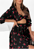 Set Bluse i Rock w wisienki Cherry Lovers Schwarz