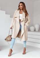 Mantel oversize z imitacji kożucha Fashion Revolution Beige