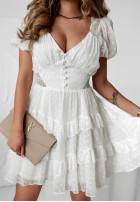 Kleid mini z koronką Delicate Whispers Weiß