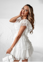 Tiulowa sukienka Kleid im spanischen Stil z koronką Elite Events Weiß