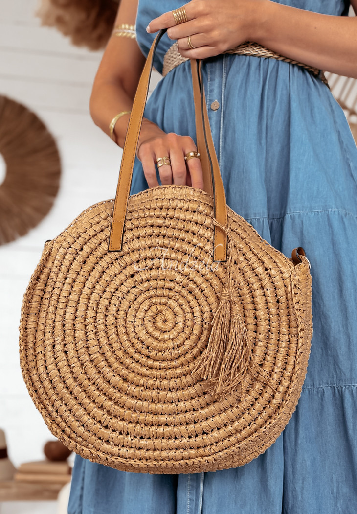 SUNNIFLY Gehäkelte Strandtasche Damen - Geflochtene Sommertasche 40x58cm