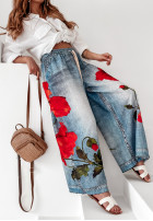 Material Hose wide leg Mit Muster Poppy View Blau
