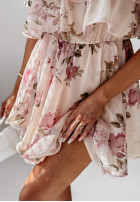Kwiecista sukienka Kleid im spanischen Stil mini Iris Serenade Beige