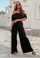 Set Bluse Kleid im spanischen Stil i Hose wide leg Sublime Waves Schwarz