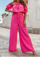 Set Bluse Kleid im spanischen Stil i Hose wide leg Sublime Waves Rosa