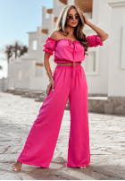 Set Bluse Kleid im spanischen Stil i Hose wide leg Sublime Waves Rosa