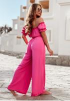 Set Bluse Kleid im spanischen Stil i Hose wide leg Sublime Waves Rosa