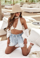 Pleciony kapelusz Shoreline Straw beżowy