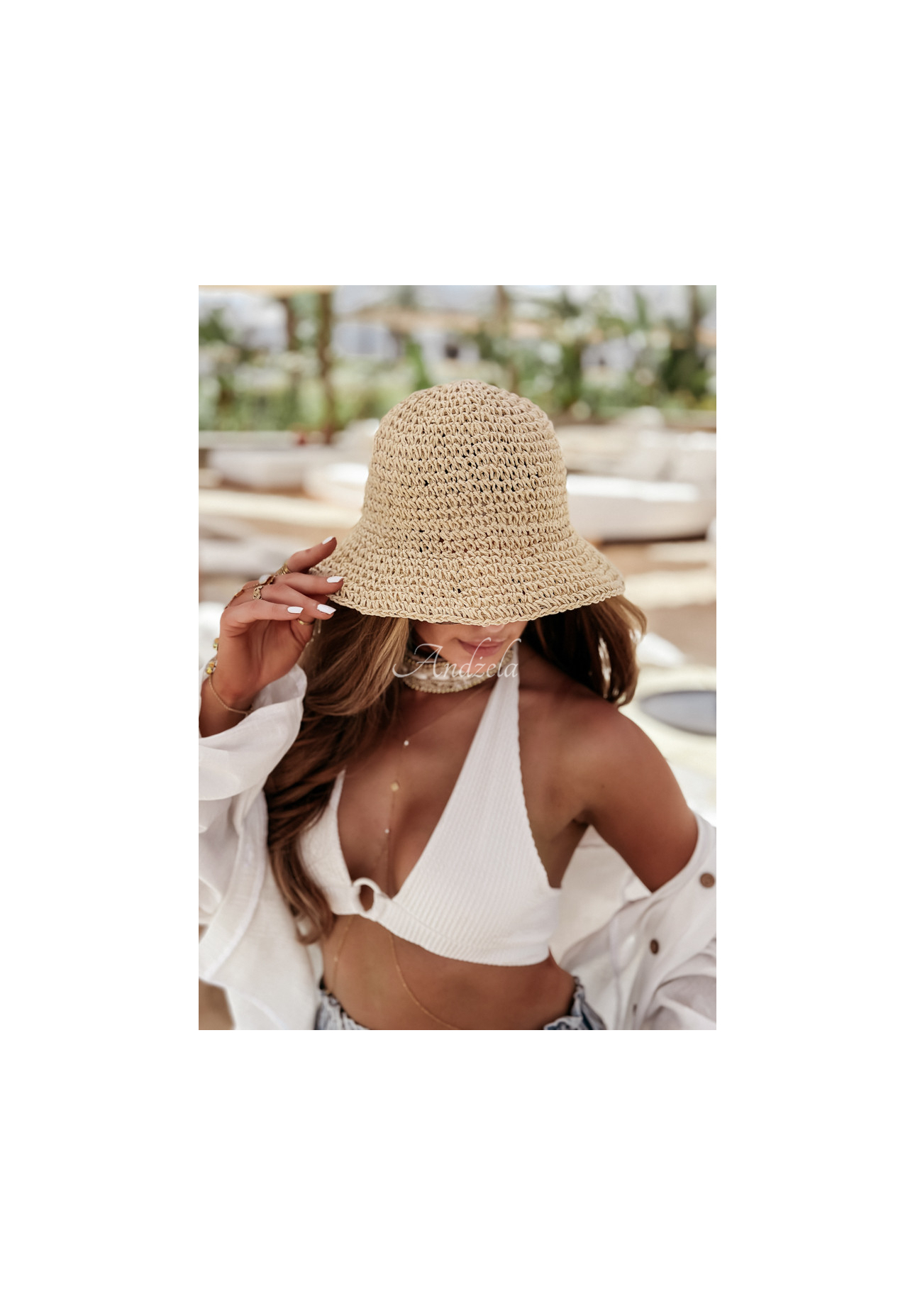 Geflochtener Hut Shoreline Straw Beige