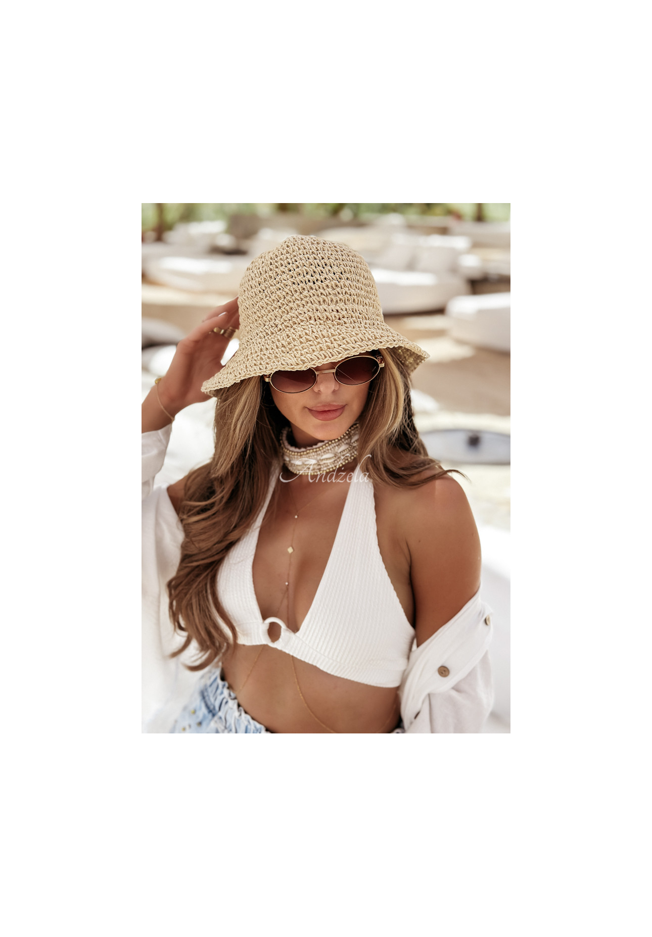 Geflochtener Hut Shoreline Straw Beige