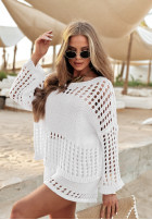 Dzianinowy Set Pullover i krótkie spodenki boho Sunrise Palm Weiß