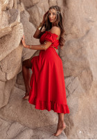 Set Bluse Kleid im spanischen Stil i asymetryczna Rock Darling Delight Rot