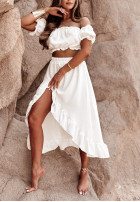 Set Bluse Kleid im spanischen Stil i asymetryczna Rock Darling Delight Ecru