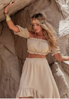 Set Bluse Kleid im spanischen Stil i asymetryczna Rock Darling Delight Beige