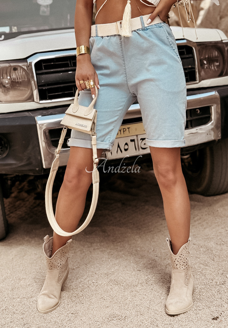 No Going Back short denim shorts blue