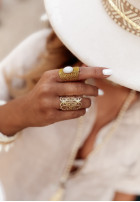 Szeroki Ring z kamieniem Graceful Gems Gold-Weiß