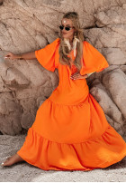 Kleid maxi z falbankami Infinite Horizons Orange