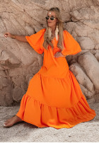 Kleid maxi z falbankami Infinite Horizons Orange